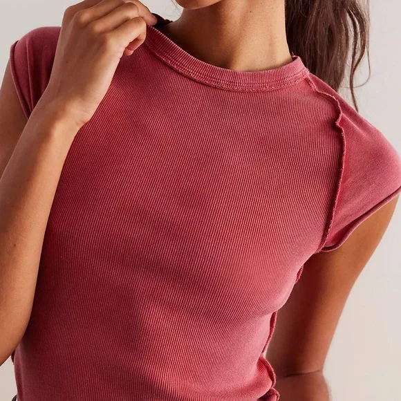Free People We The Free Ever Had Tee Dusty Rose Small New - Picture 5 of 7